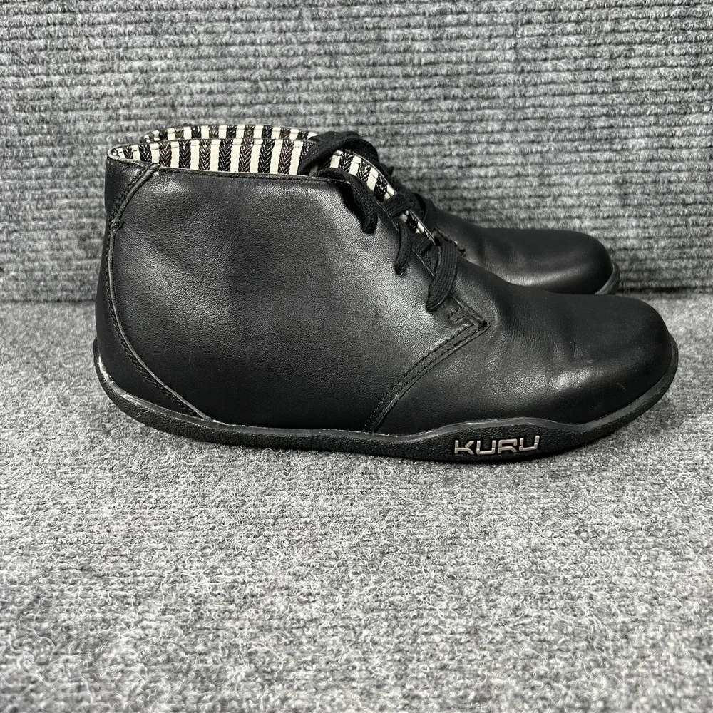 KURU Shoes Mens Size 7 Black Leather Chukka Comfort Casual Sneakers 100911‎